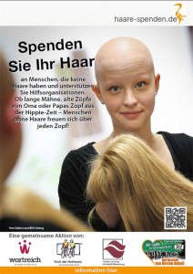 Haare schneiden für einen guten Zweck – Haarspendeaktion für krebskranke Menschen am 18.10.2015 im wortreich.